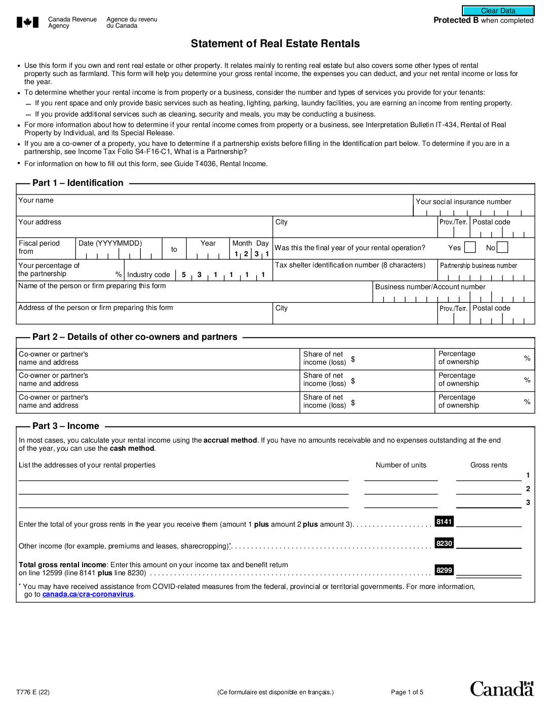 T776 Rental Income 2022