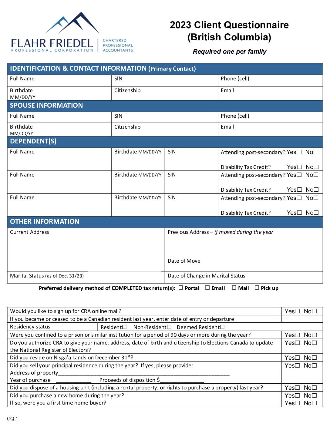 2023 Client Questionnaire – East Kootenay Fillable