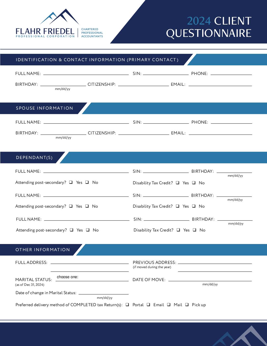 2024 Client Questionnaire