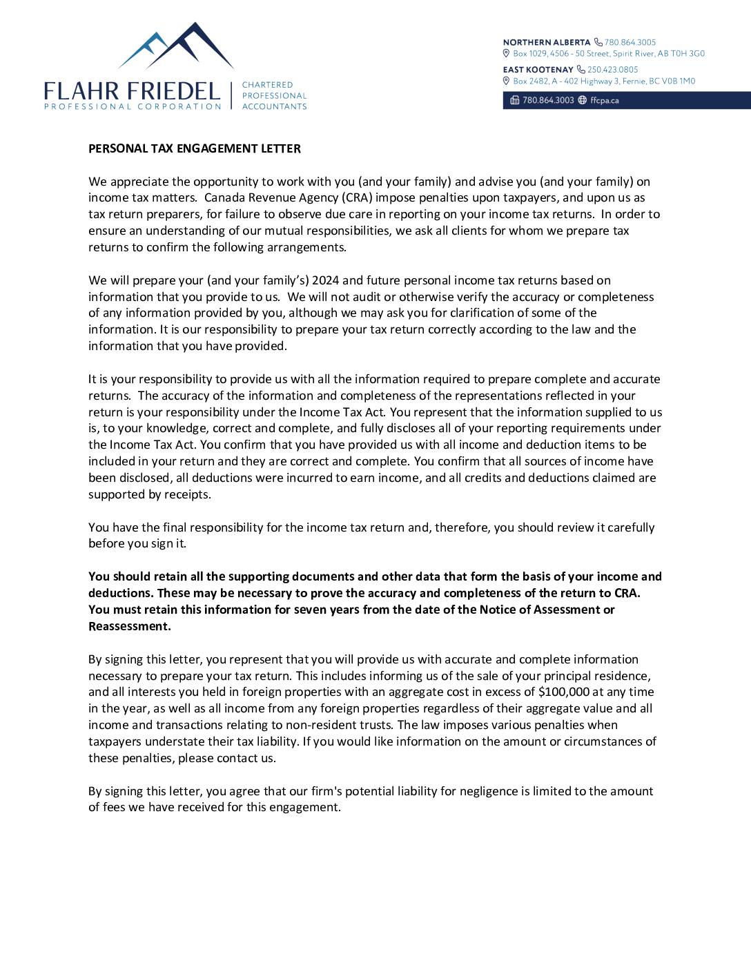 2024 Engagement Letter