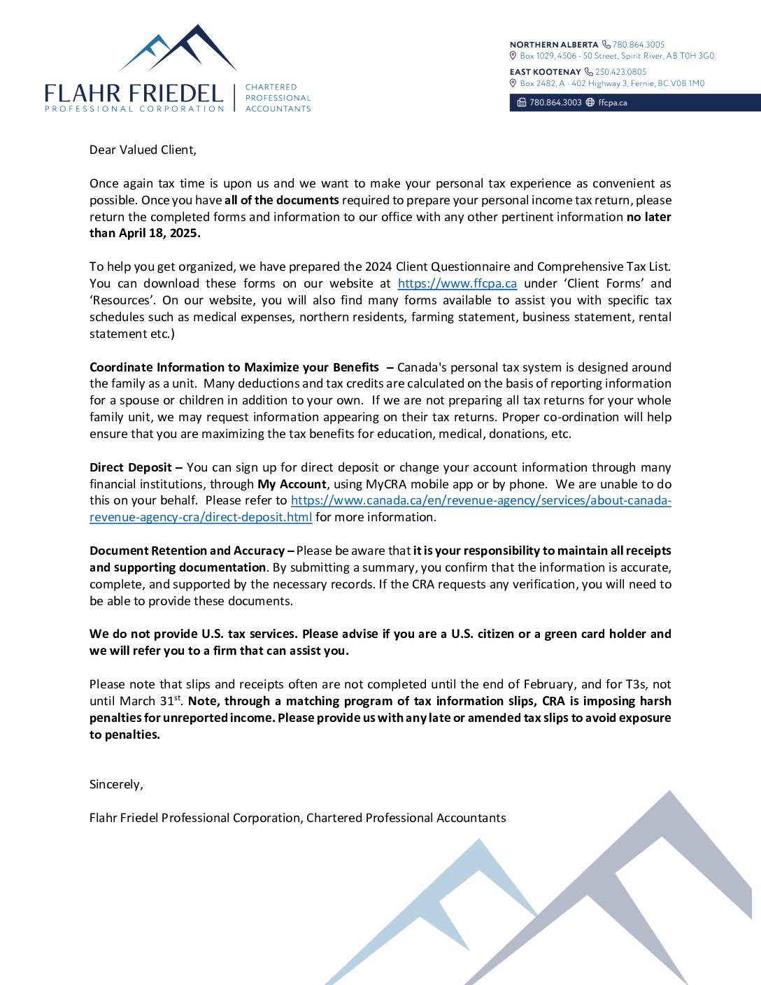 2024 Letter to Client